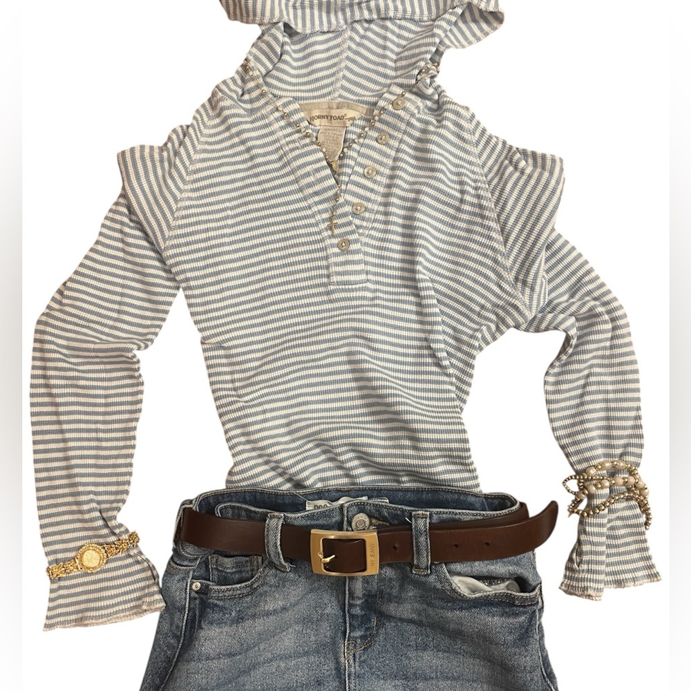 Horny Toad Blue and Cream Checkered Shirt